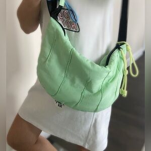 Zara Lima style nylon bag mint light green color